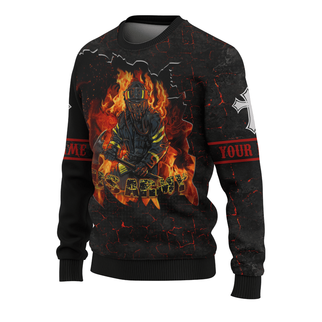 US Army Firefighter And Devil Jesus Customized 3D All Over Printed hoodie