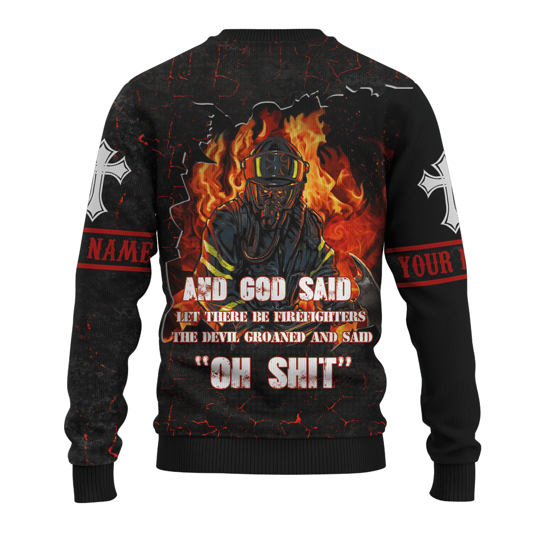 US Army Firefighter And Devil Jesus Customized 3D All Over Printed hoodie