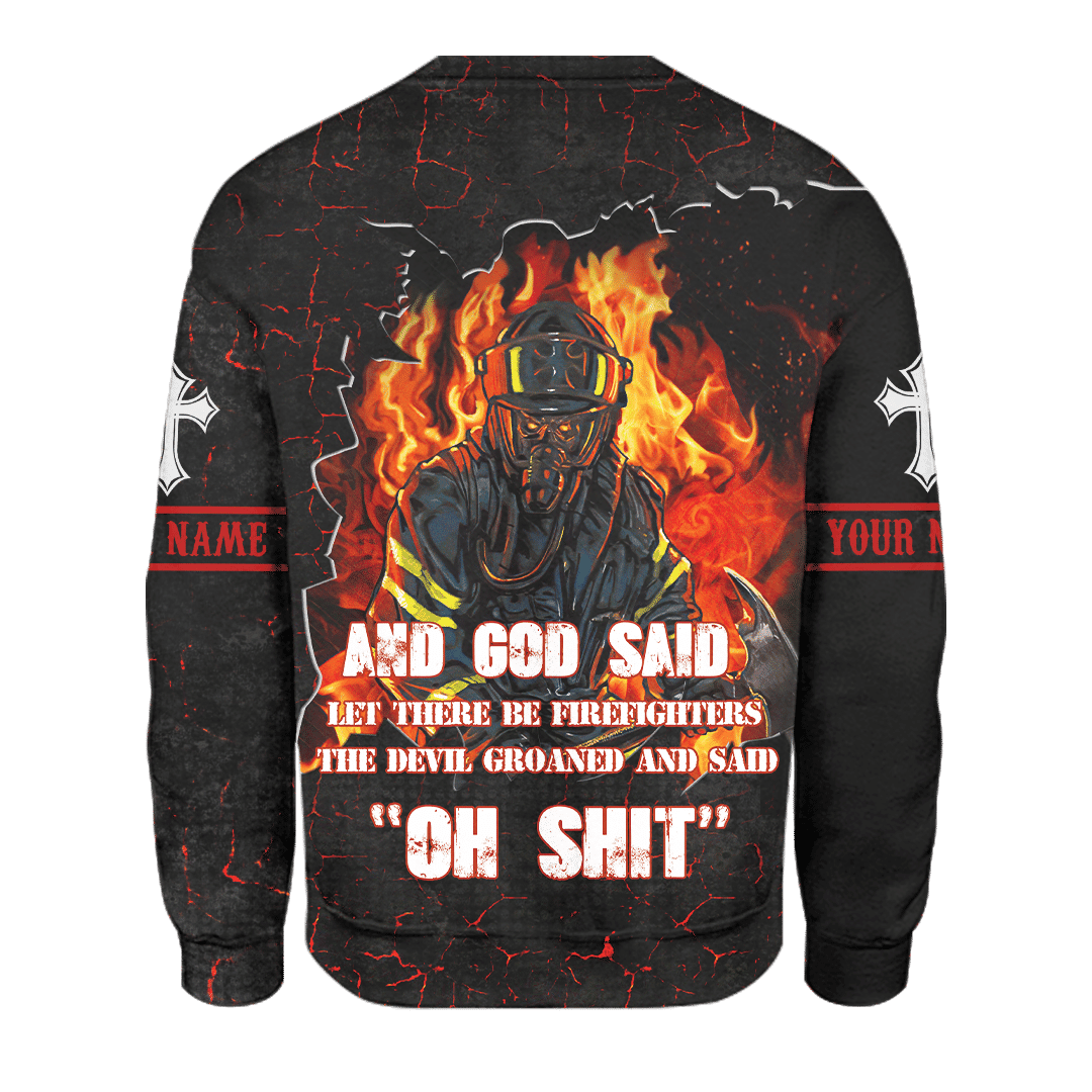 US Army Firefighter And Devil Jesus Customized 3D All Over Printed hoodie