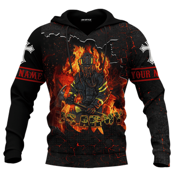 US Army Firefighter And Devil Jesus Customized 3D All Over Printed hoodie