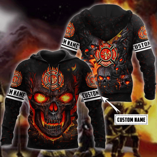 Firefighter Unisex Shirts Custom Name Xt Hoodie 3D All Over Printed