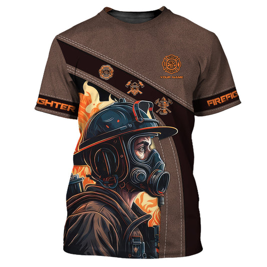 Fire Man 3D Custom Name Shirt Personalized Gift For Firefighters