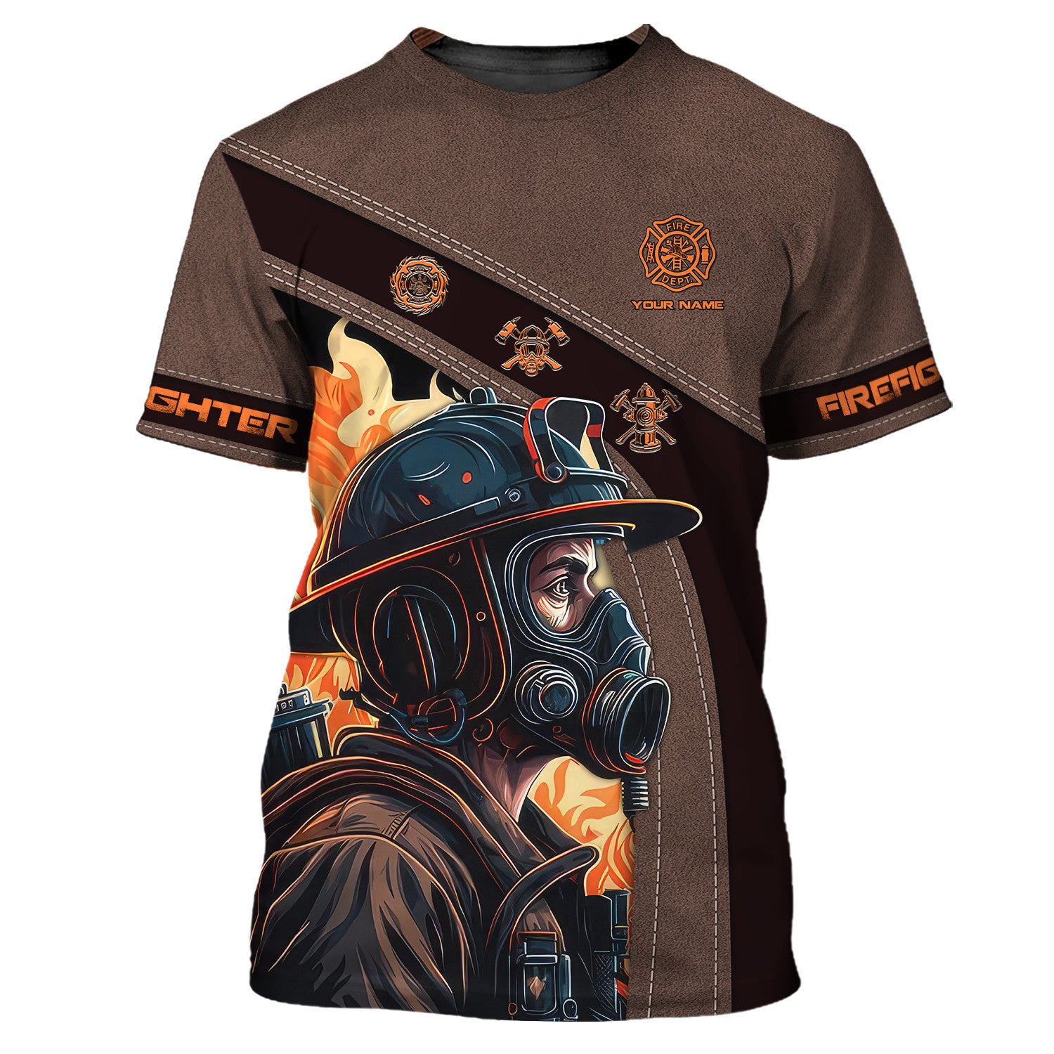 Fire Man 3D Custom Name Zipper Hoodie Personalized Gift For Firefighters