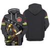 Custom Name 3D Firefirghter Zipper Hoodie Personalized Gift For Firefighters