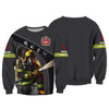 Custom Name 3D Firefirghter Zipper Hoodie Personalized Gift For Firefighters