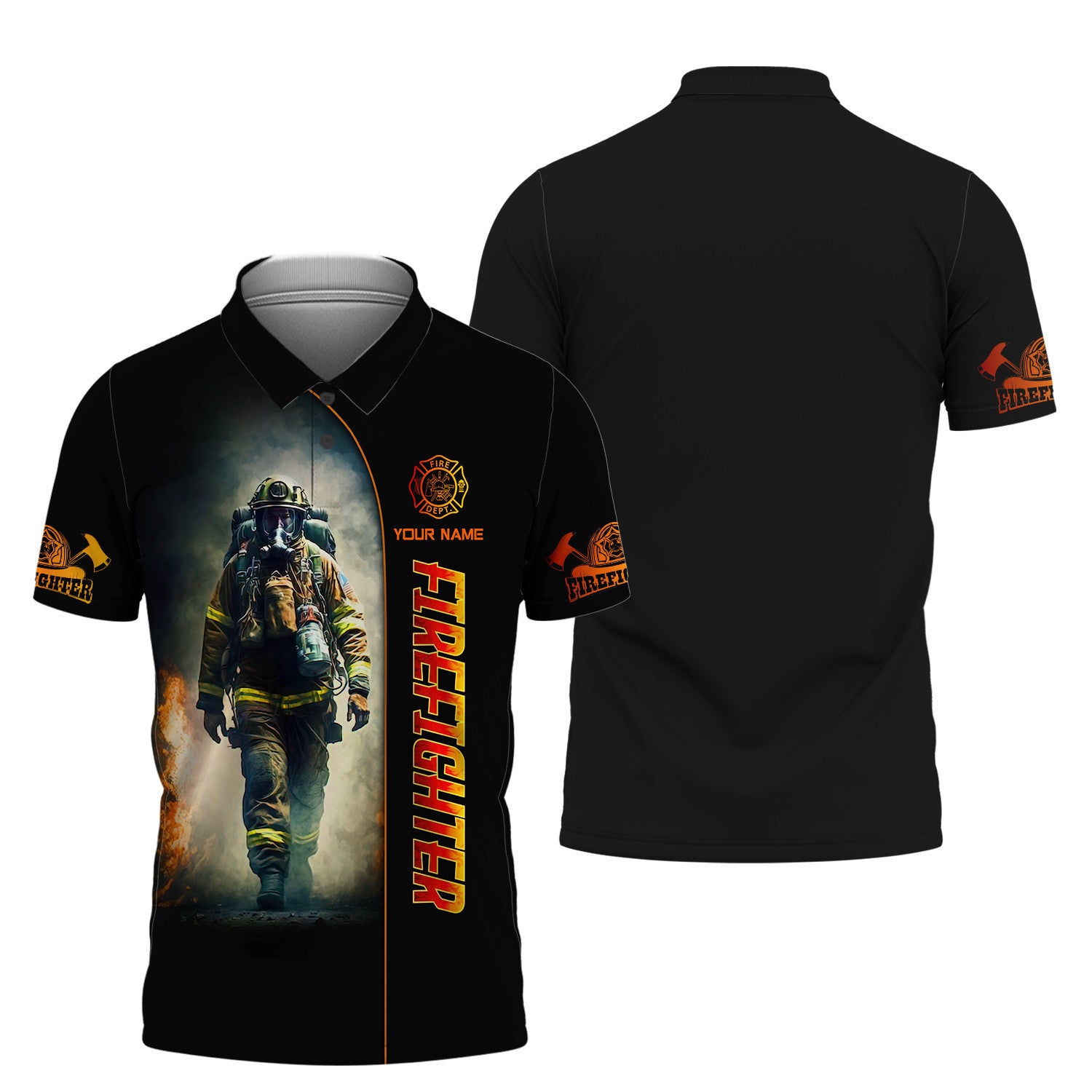 Firefighter Works On Fire 3D Full Print Zipper Hoodie Fire Man Zipper Hoodie Gift For Firefighters