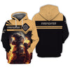 Firefighter Custom Zipper Hoodie Fireman 3D Zipper Hoodie Firefighter Clothing