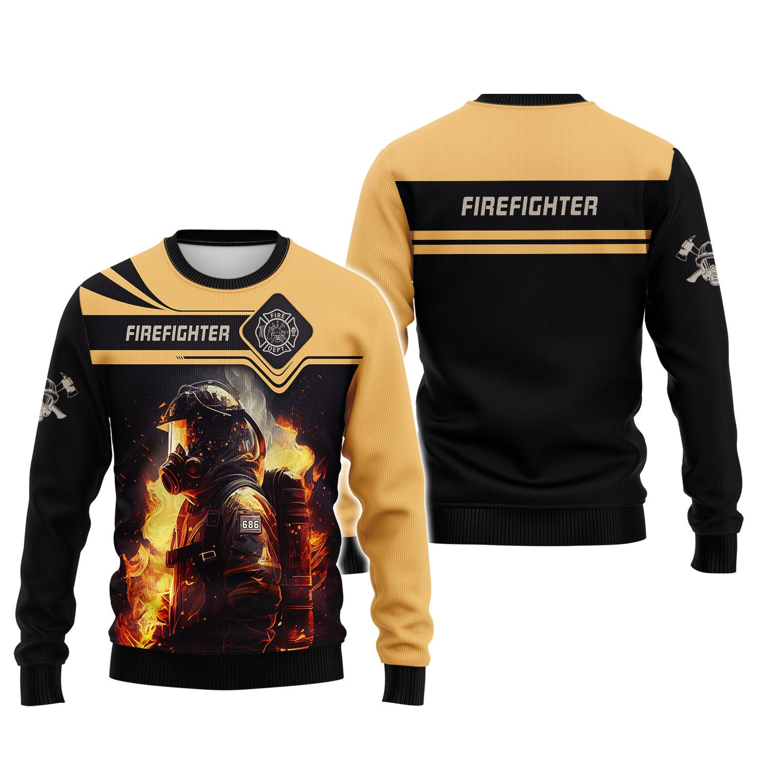 Firefighter Custom Zipper Hoodie Fireman 3D Zipper Hoodie Firefighter Clothing