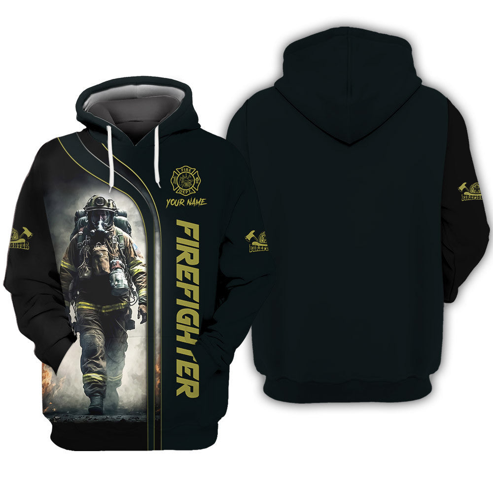 Firefighter 3D Zipper Hoodie Fireman Custom Zipper Hoodie
