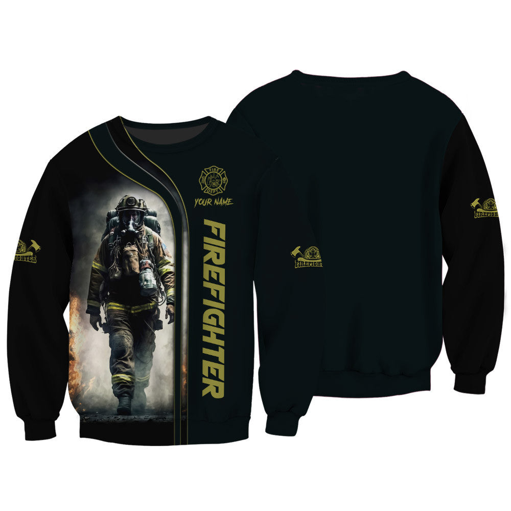 Firefighter 3D Zipper Hoodie Fireman Custom Zipper Hoodie