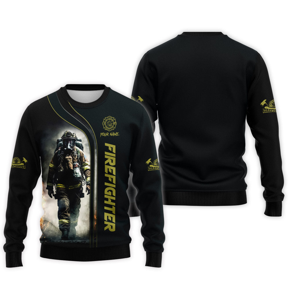 Firefighter 3D Zipper Hoodie Fireman Custom Zipper Hoodie