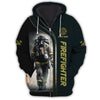 Firefighter 3D Zipper Hoodie Fireman Custom Zipper Hoodie