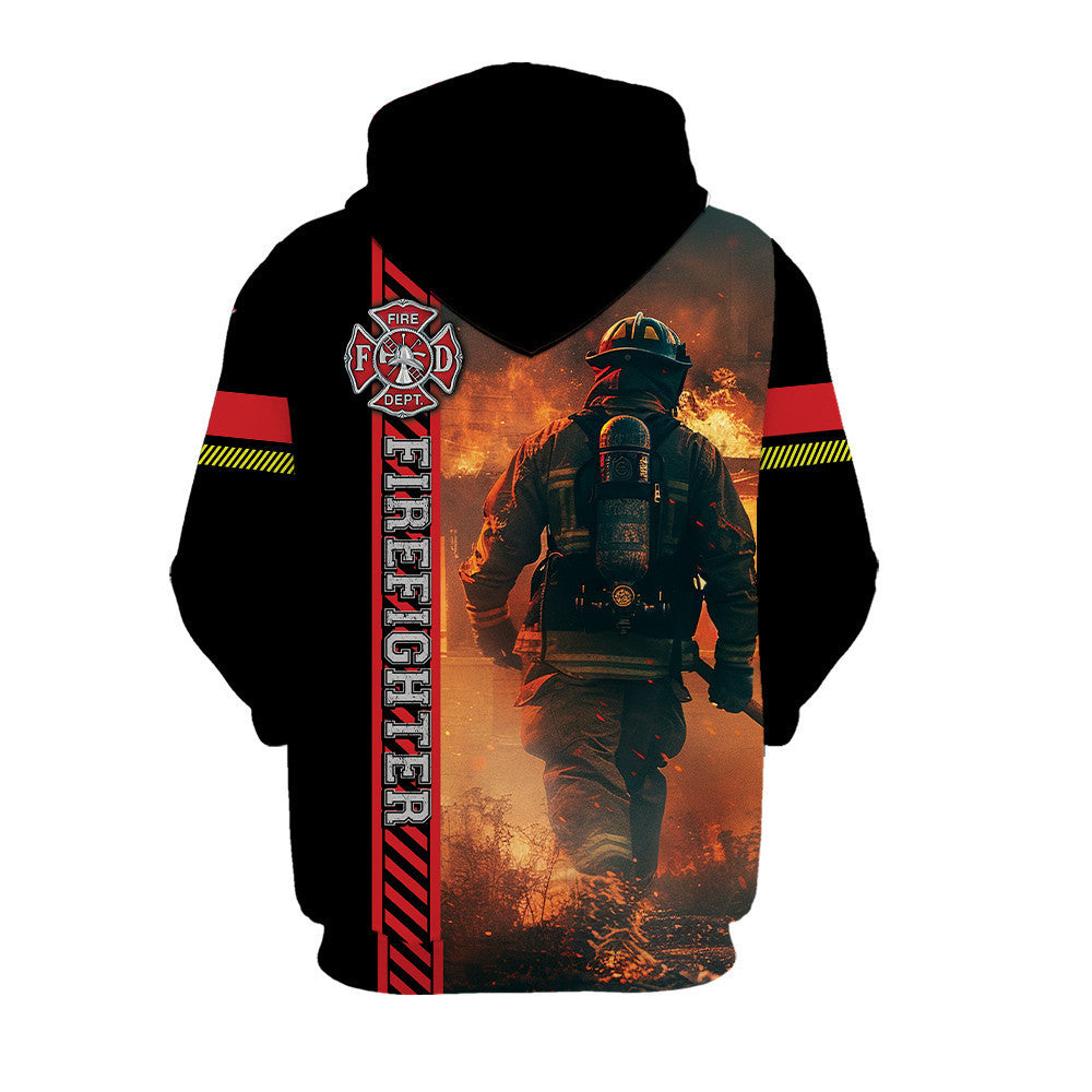 Firefighter Man Hoodie All Over Print