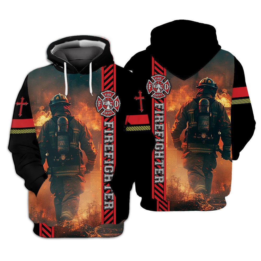 Firefighter Man Hoodie All Over Print