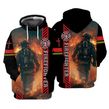 Firefighter Man Hoodie All Over Print