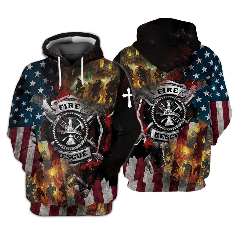 Brave Firefighter All Over Print Shirt