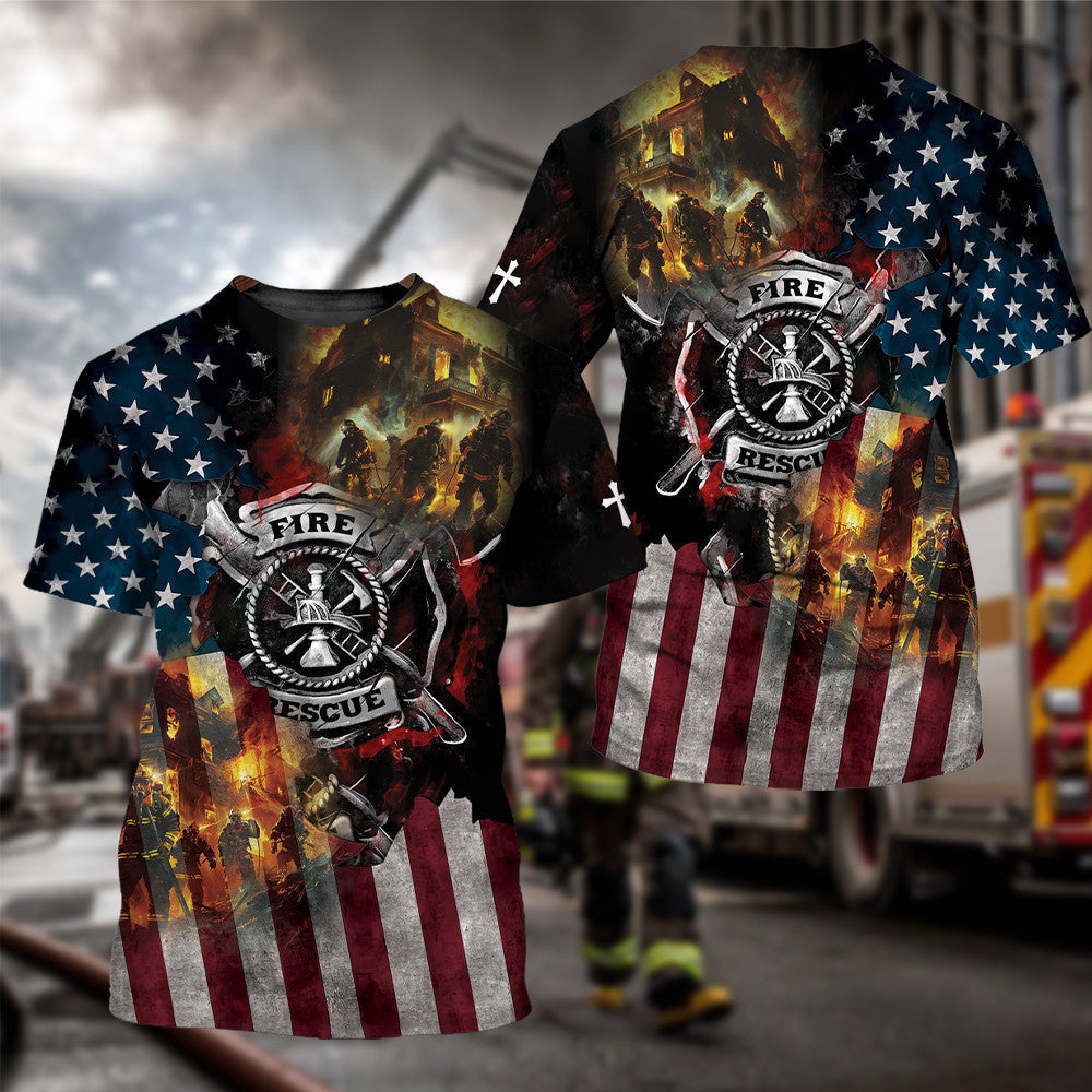 Brave Firefighter All Over Print Shirt