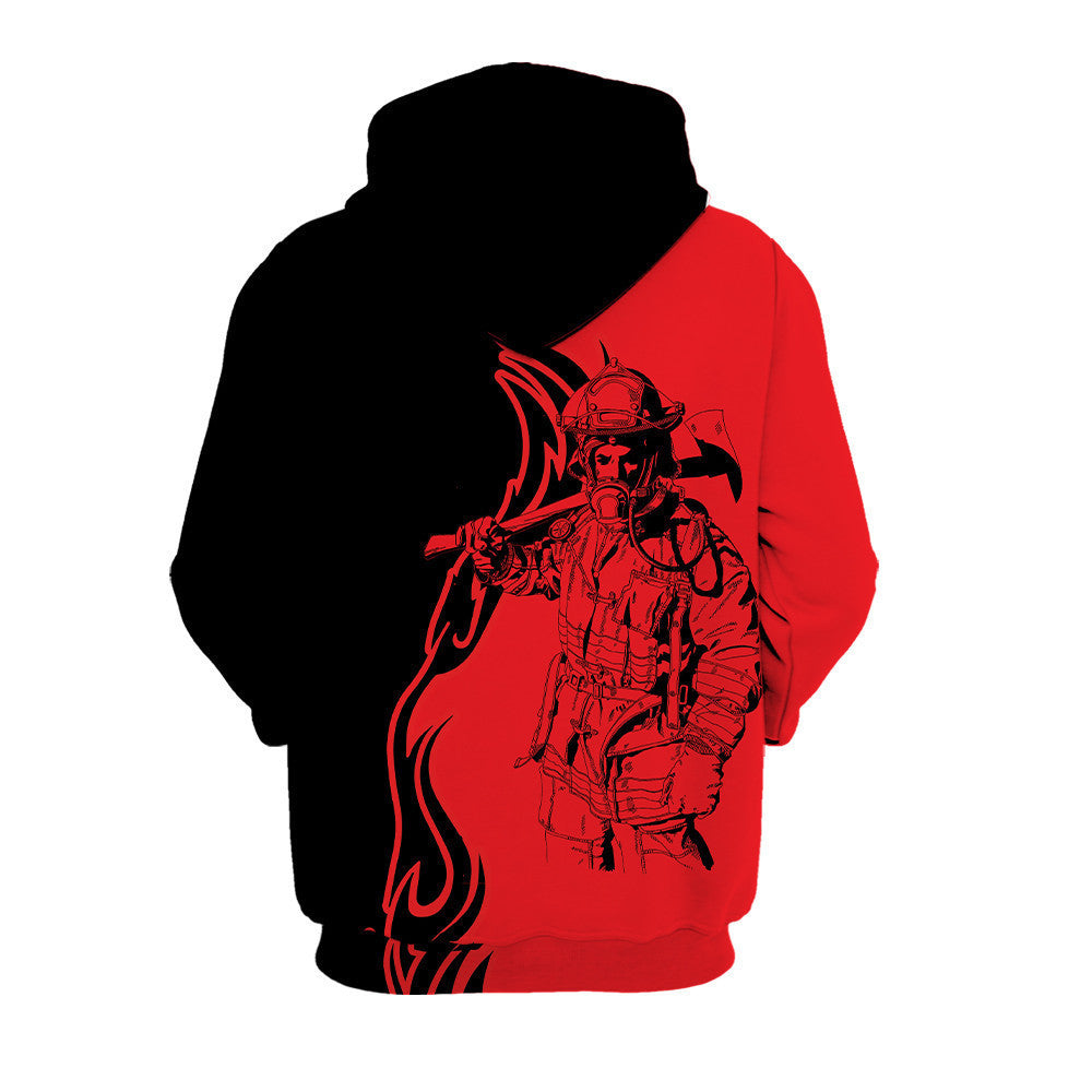 Flames Firefighter Hoodie All Over Print