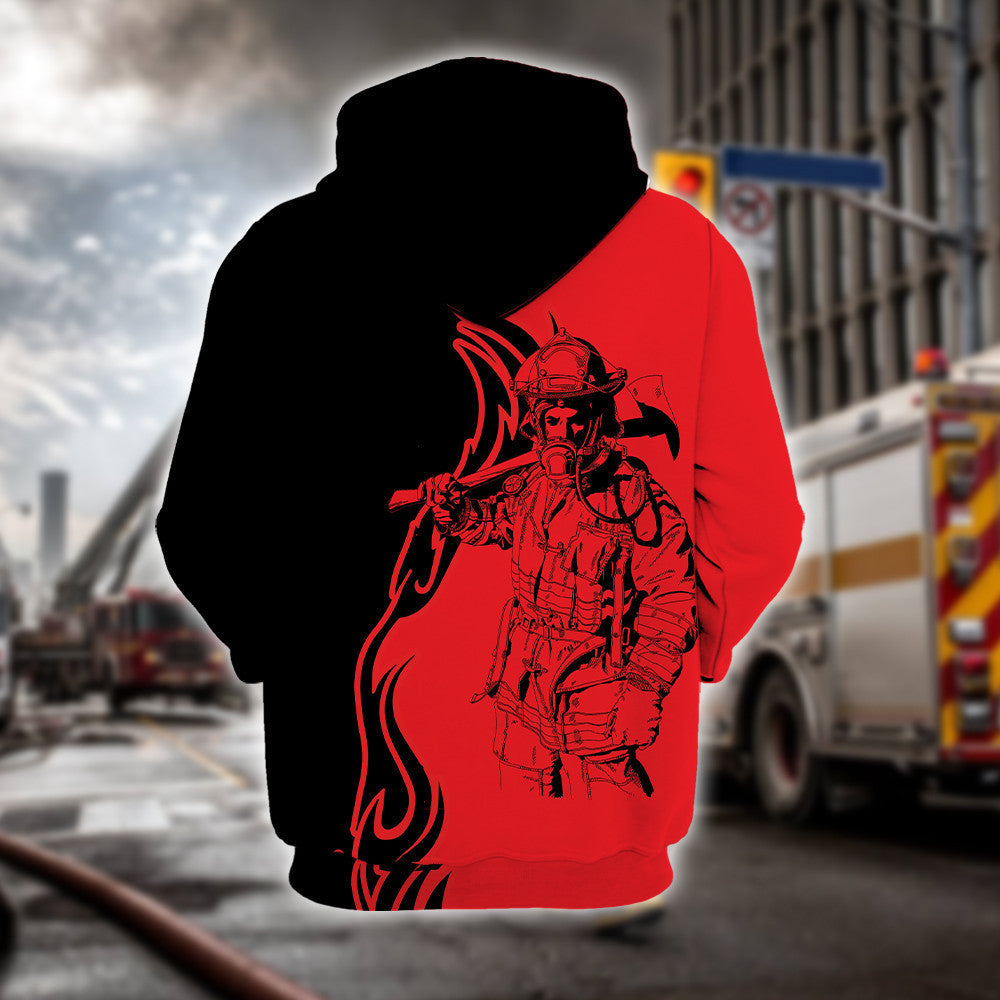 Flames Firefighter Hoodie All Over Print