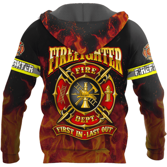 Firefighter Unisex Shirts Custom Name Hoodie 3D All Over Printed