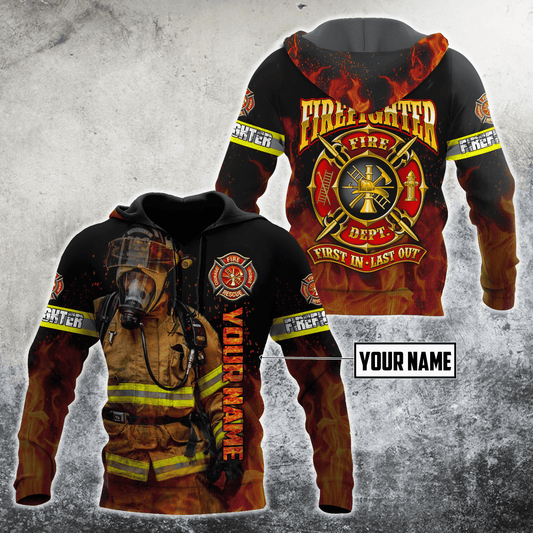 Firefighter Unisex Shirts Custom Name Hoodie 3D All Over Printed