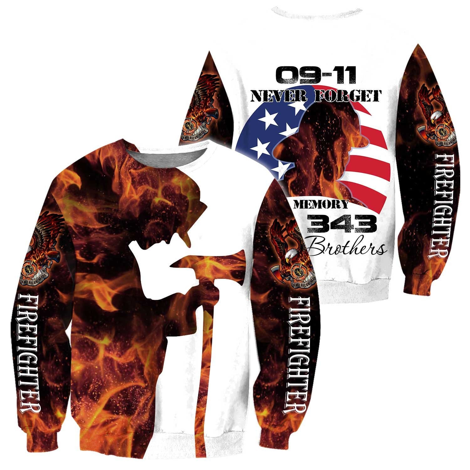 Firefighter Never Forget Our Fallen Brothers 3D All Over Printed For Men And Women Hoodie