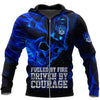 Blue Skull Firefighter Hoodie Shirts For Men And Women