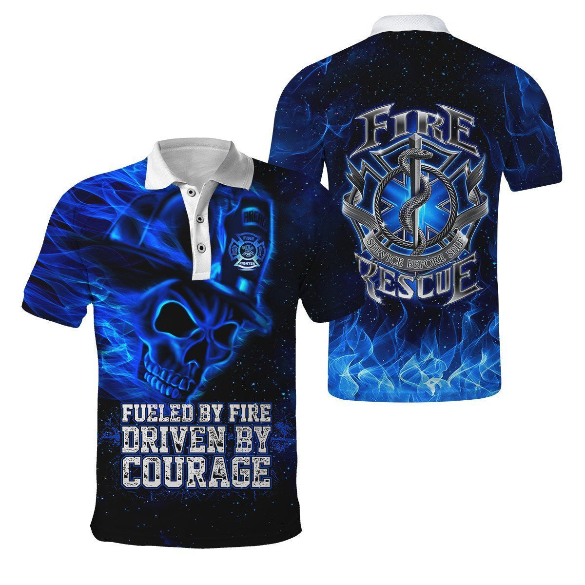 Blue Skull Firefighter Hoodie Shirts For Men And Women