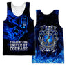 Blue Skull Firefighter Hoodie Shirts For Men And Women