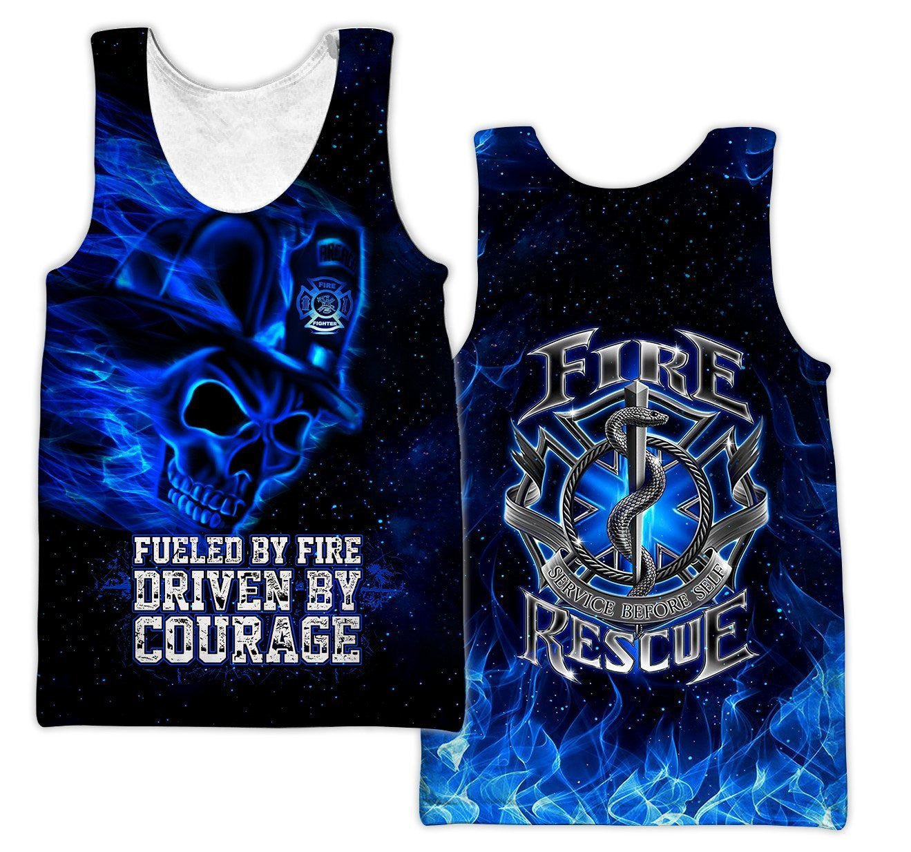Blue Skull Firefighter Hoodie Shirts For Men And Women