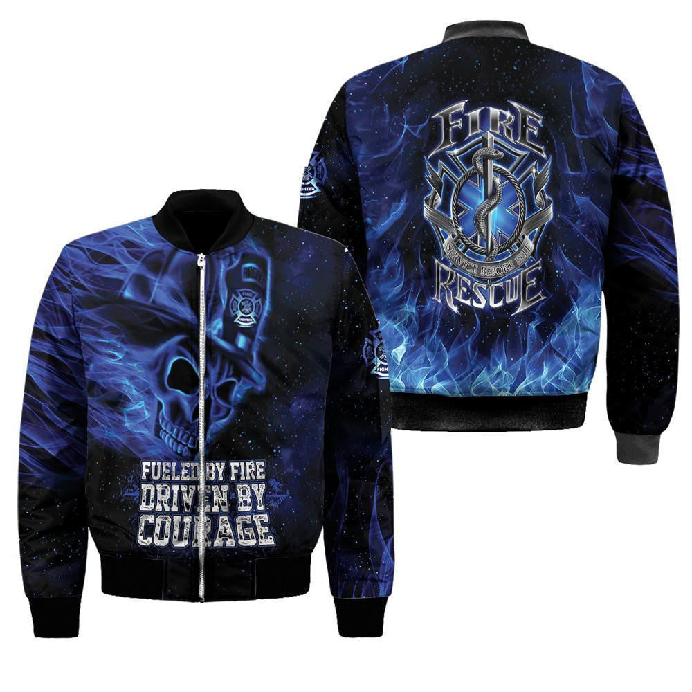 Blue Skull Firefighter Hoodie Shirts For Men And Women