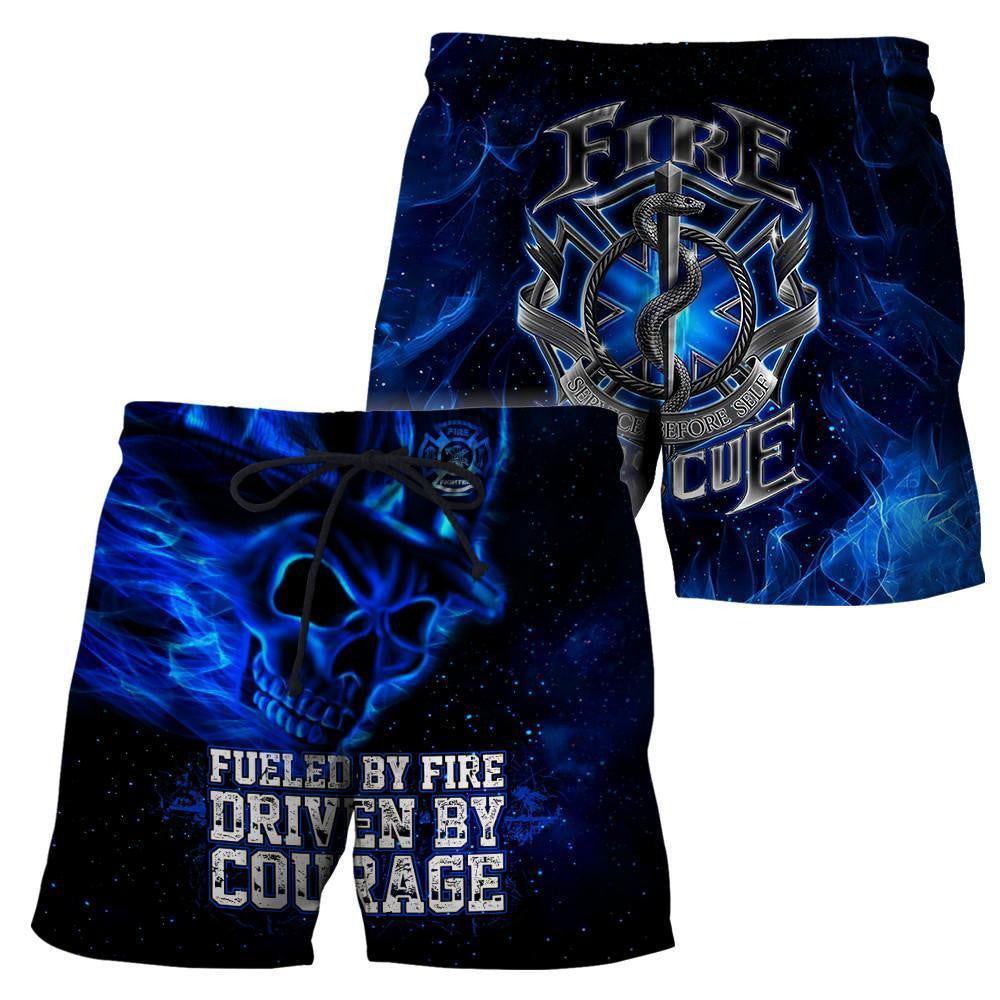 Blue Skull Firefighter Hoodie Shirts For Men And Women