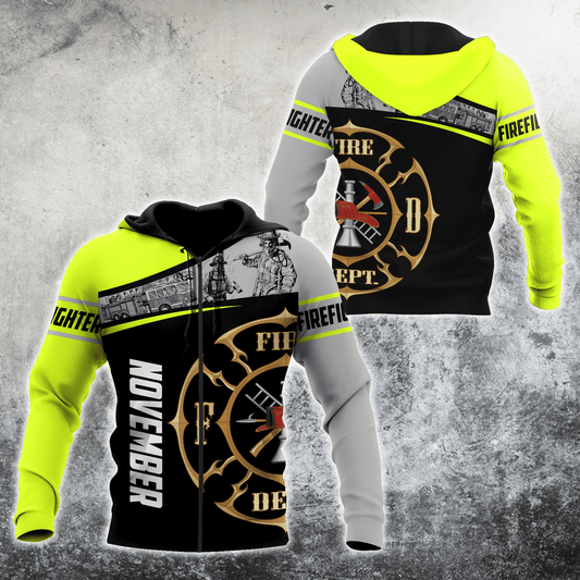 November Firefighter Hoodie For Men And Women