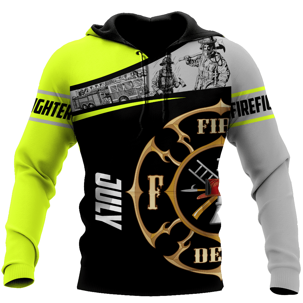 July Firefighter Hoodie For Men And Women