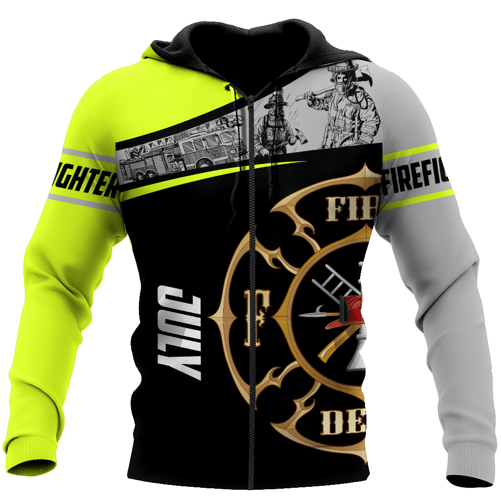 July Firefighter Hoodie For Men And Women