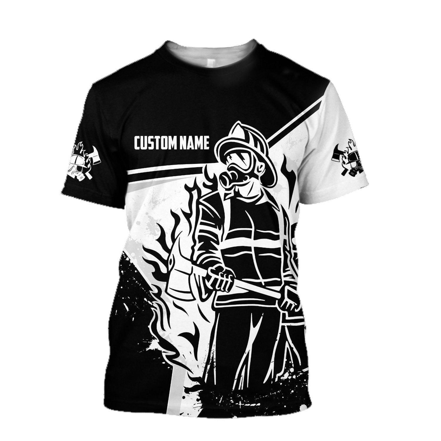 Personalized Firefighter Black White Color 3D All Over Printed Hoodie For Men And Women