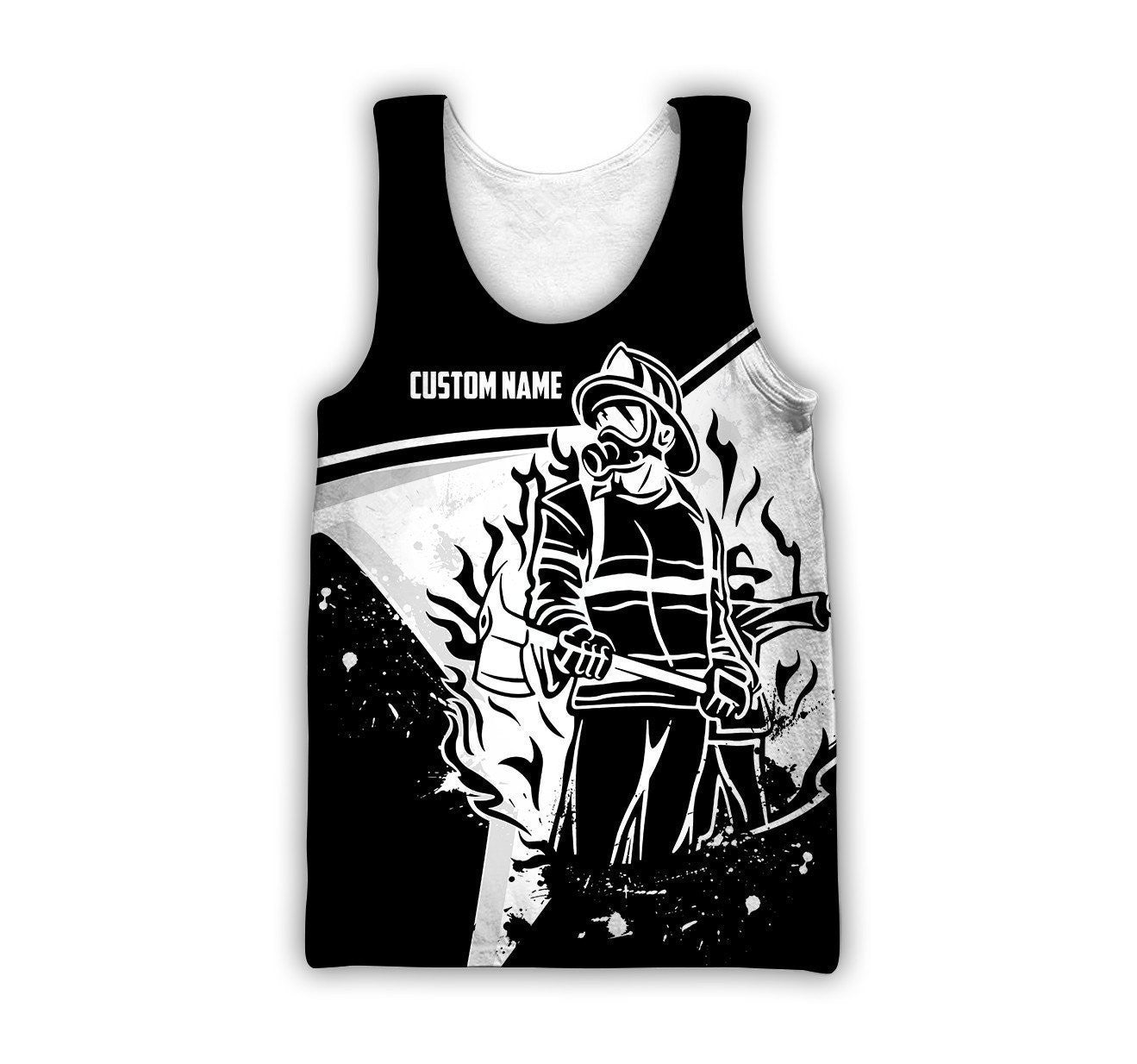 Personalized Firefighter Black White Color 3D All Over Printed Hoodie For Men And Women