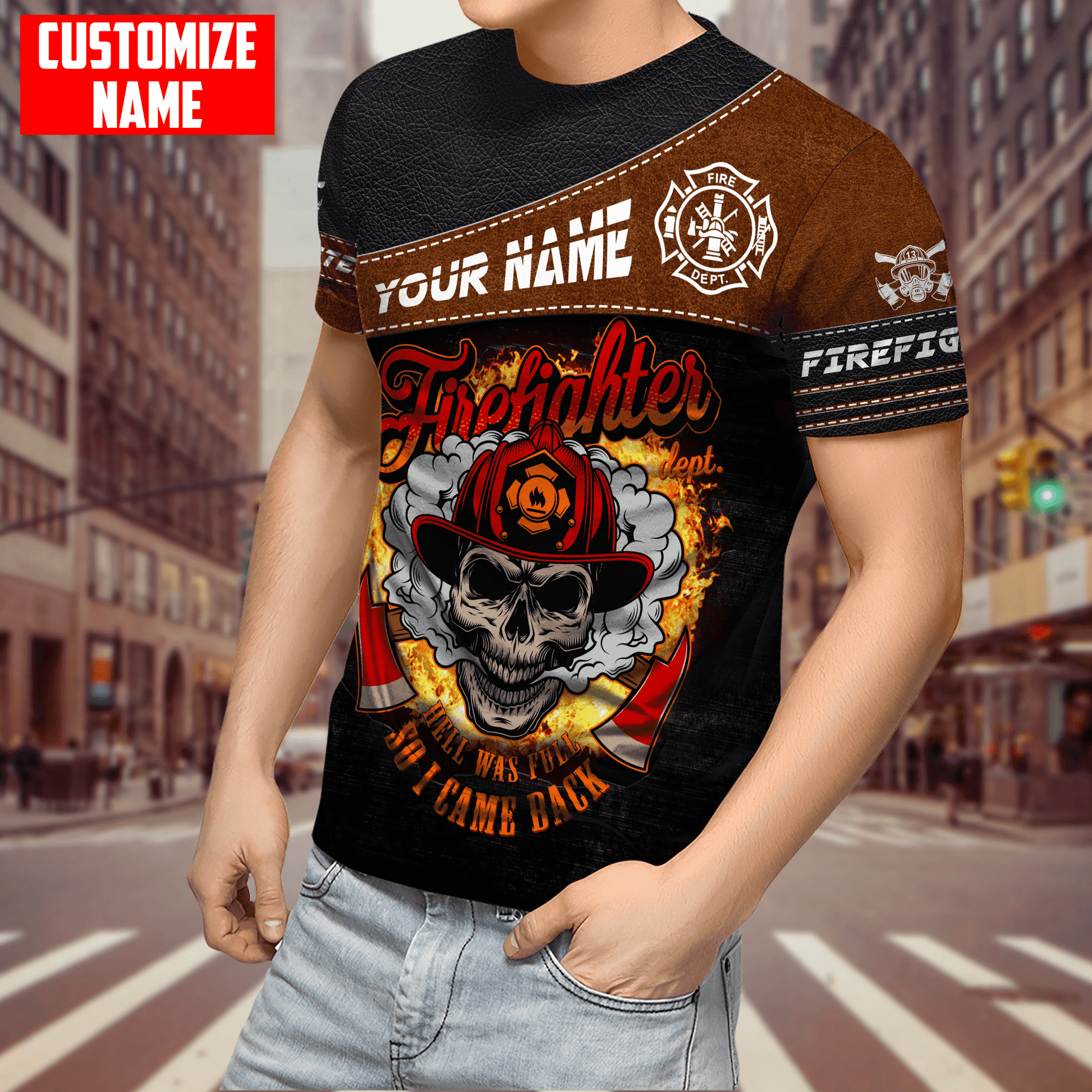 Customize Name Firefighter Unisex Shirts SN