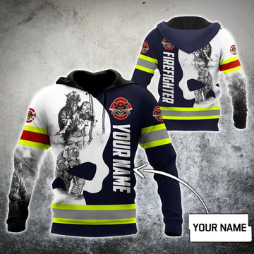 Customize Name Firefighter Hoodie Shirts For Men And Women MH