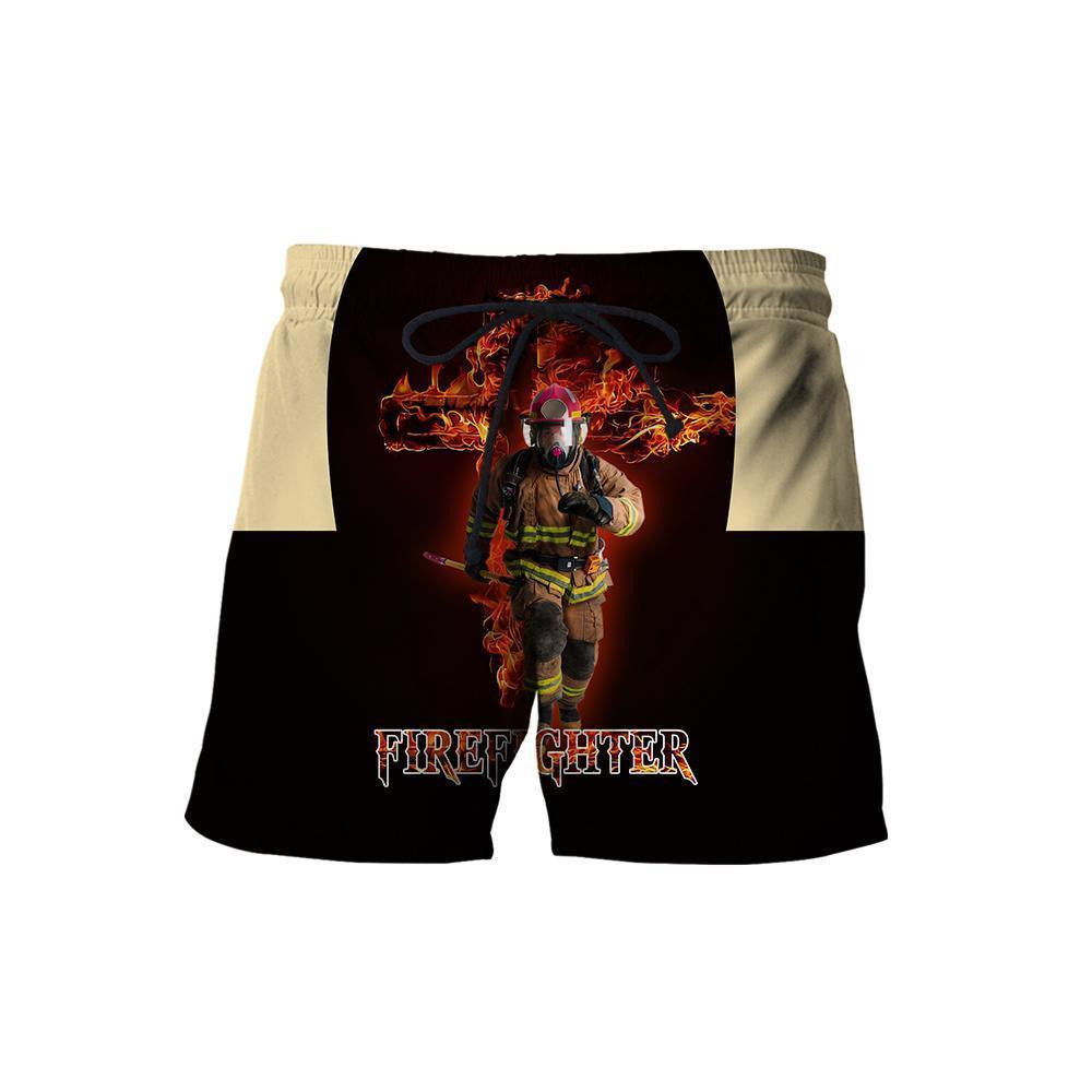 Firefighter A Child Of God, A Man Of Faith Printed Hoodie For Men And Women