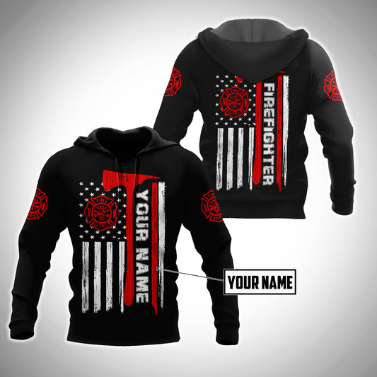 Customize Name Firefighter 3D All Printed Hoodie For Men And Women DA
