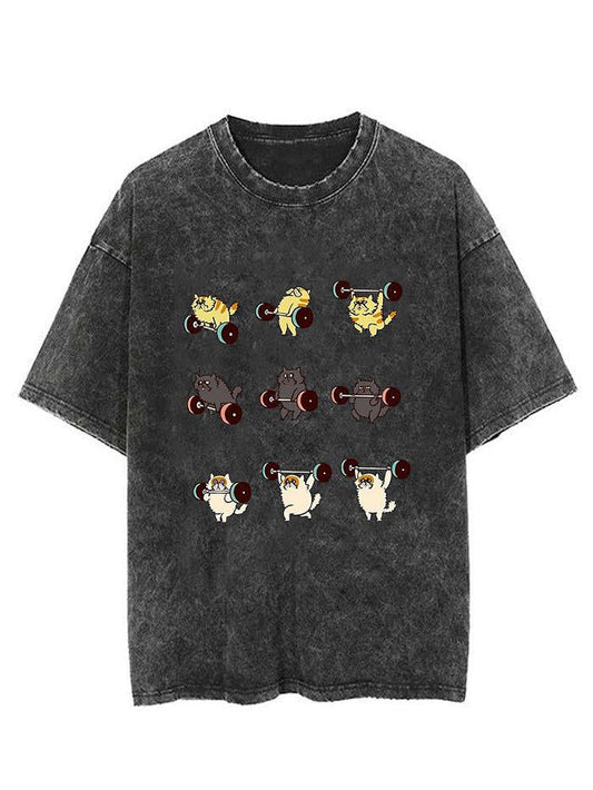 Olympic Weightlifting Cat Vintage Gym Shirt