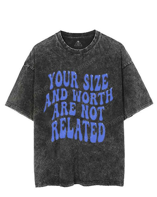 YOUR SIZE AND WORTH ARE NOT RELATED VINTAGE GYM SHIRT