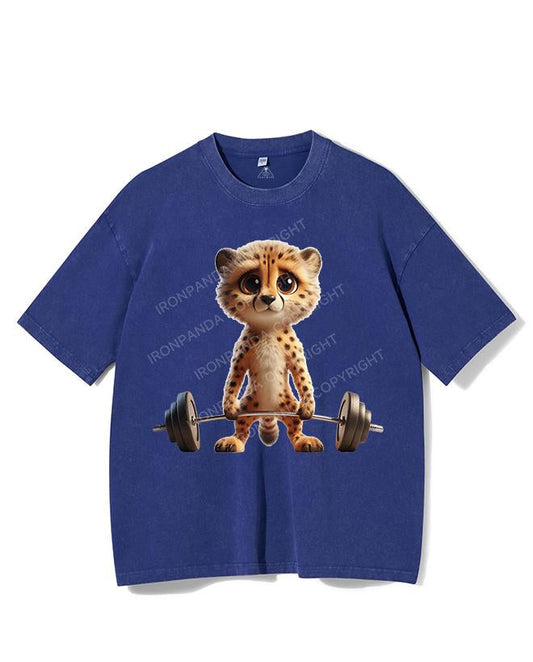 IRON-PUMPING LEOPARD VINTAGE GYM SHIRT