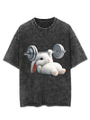 RABBIT ONE-ARM BENCH PRESS VINTAGE GYM SHIRT