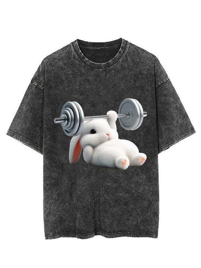 RABBIT ONE-ARM BENCH PRESS VINTAGE GYM SHIRT