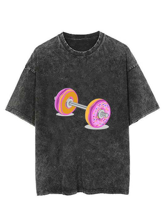 DONUT BARBELL Vintage Gym Shirt