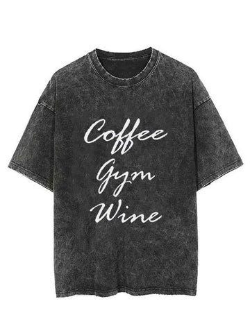 Coffee Gym Wine Vintage Gym Shirt