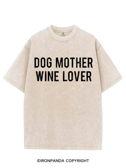 DOG MOTHER WINE LOVER VINTAGE GYM SHIRT