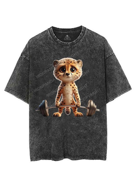 IRON-PUMPING LEOPARD VINTAGE GYM SHIRT